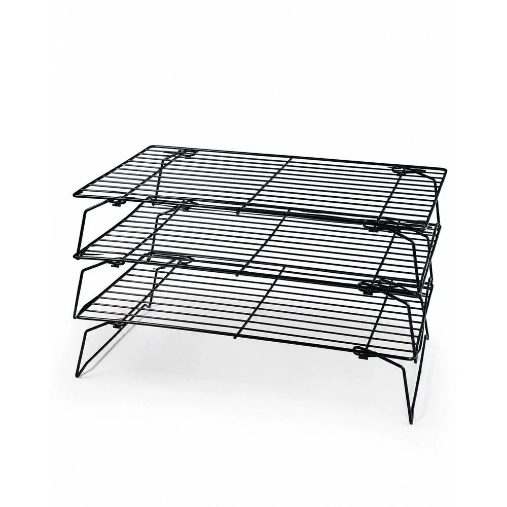 Vintage Crofton Set of 3 Stackable Cooling Racks Wire Baking Cookie Racks w/Box